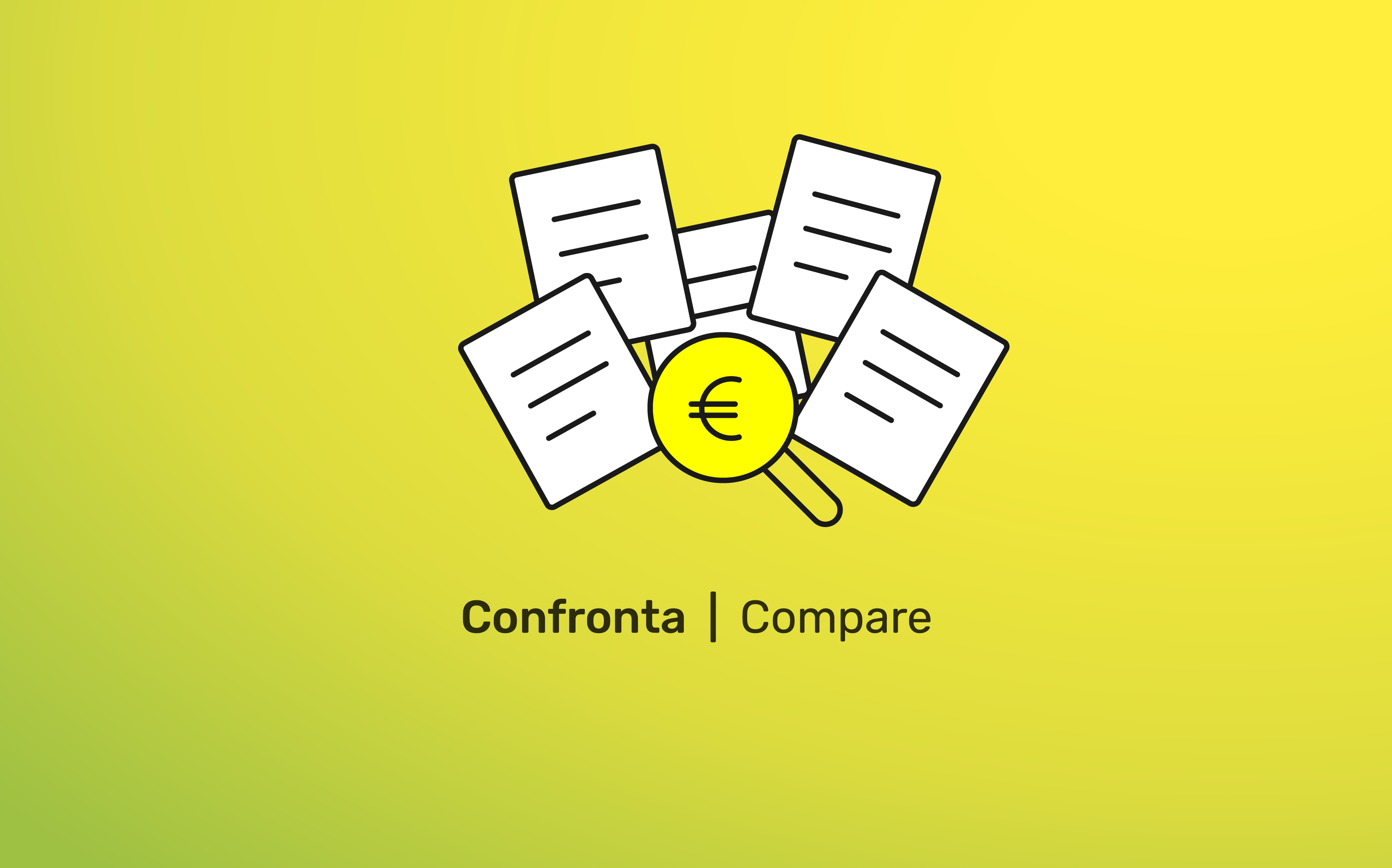 Icona di documenti che rappresenta "Garanzie" con sfondo verde e giallo.